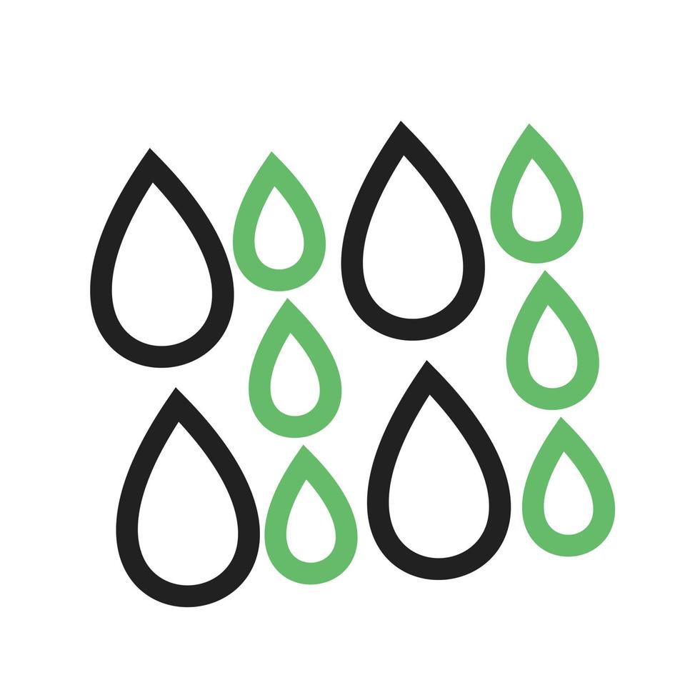 Light Rain Line Green and Black Icon vector