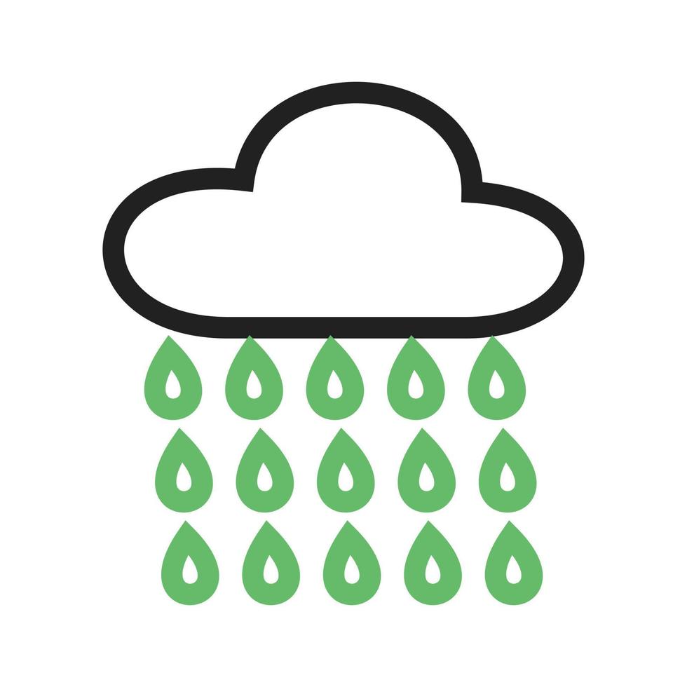 Raining Line Green and Black Icon vector