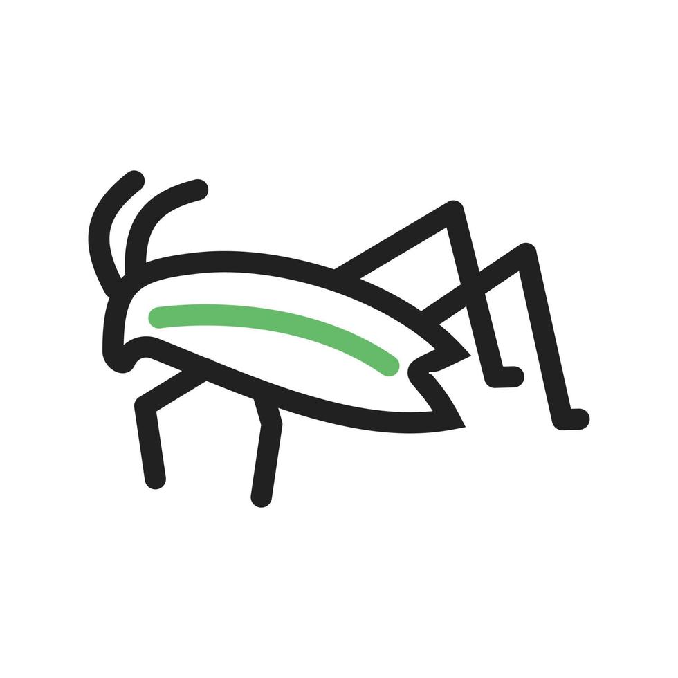 línea de saltamontes icono verde y negro vector