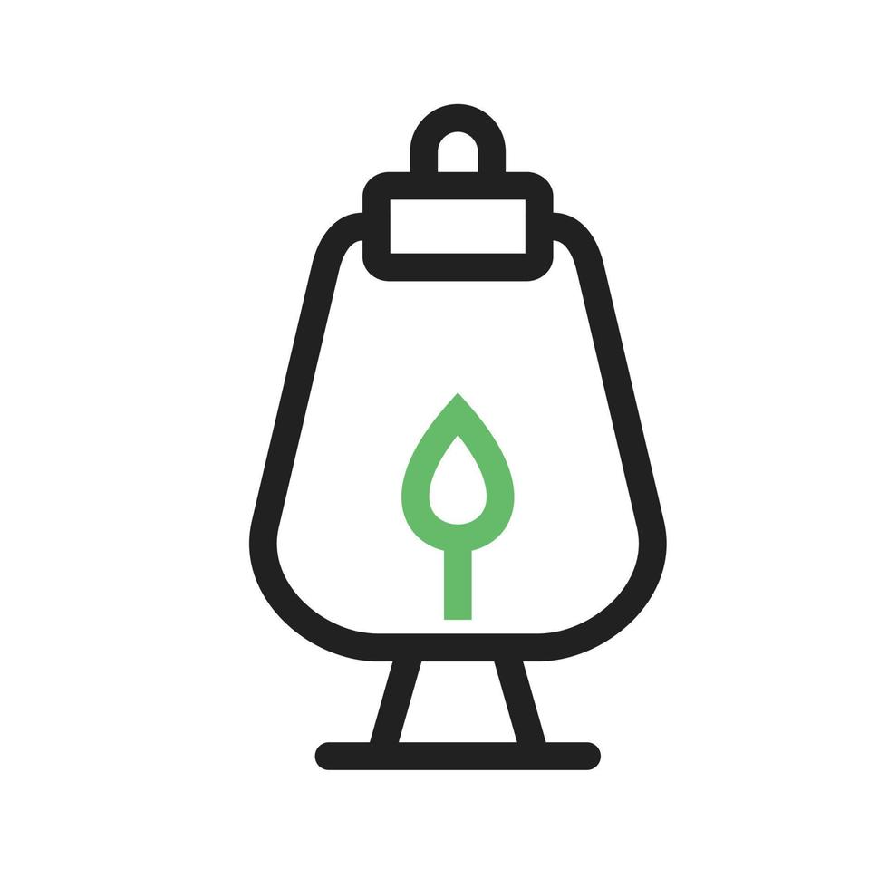 Oil Lamp Line Green and Black Icon vector