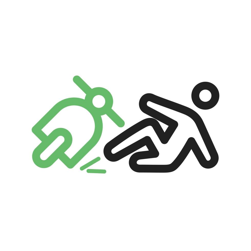 Accident Line Green and Black Icon vector