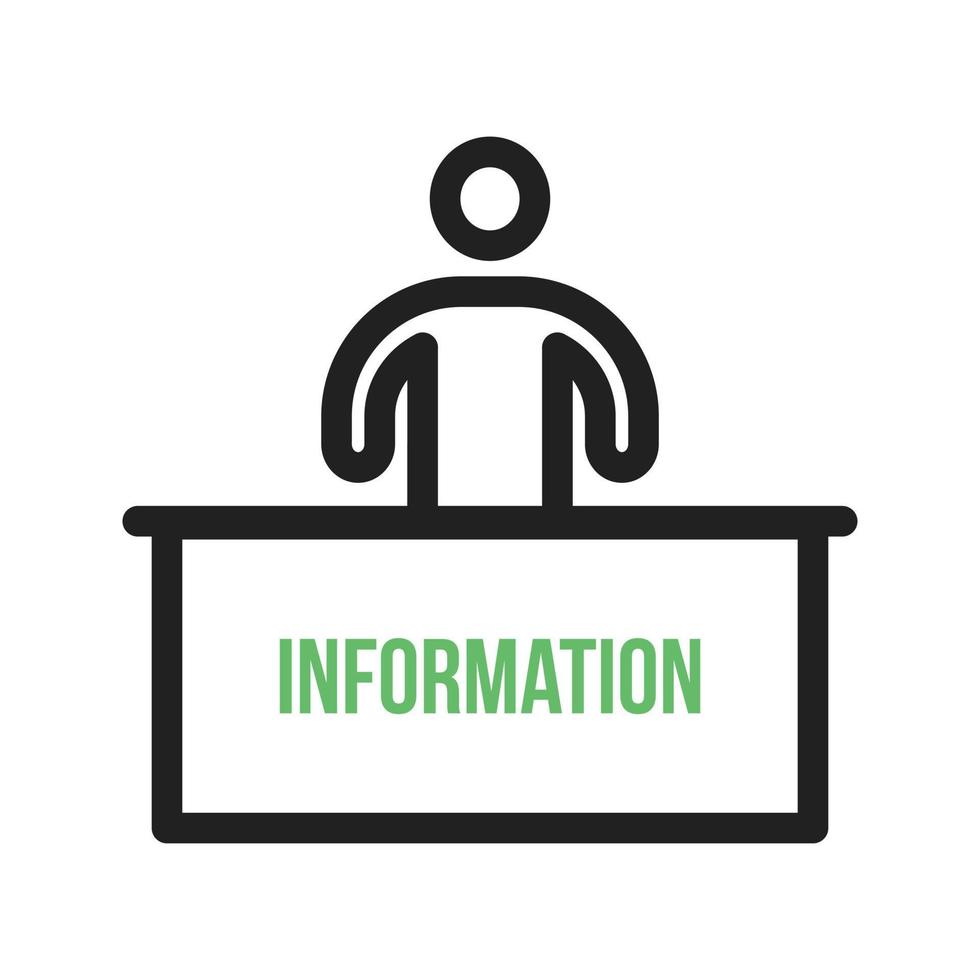 Information Desk Line Green and Black Icon vector