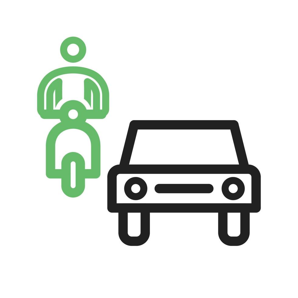 Traffic Line Green and Black Icon vector