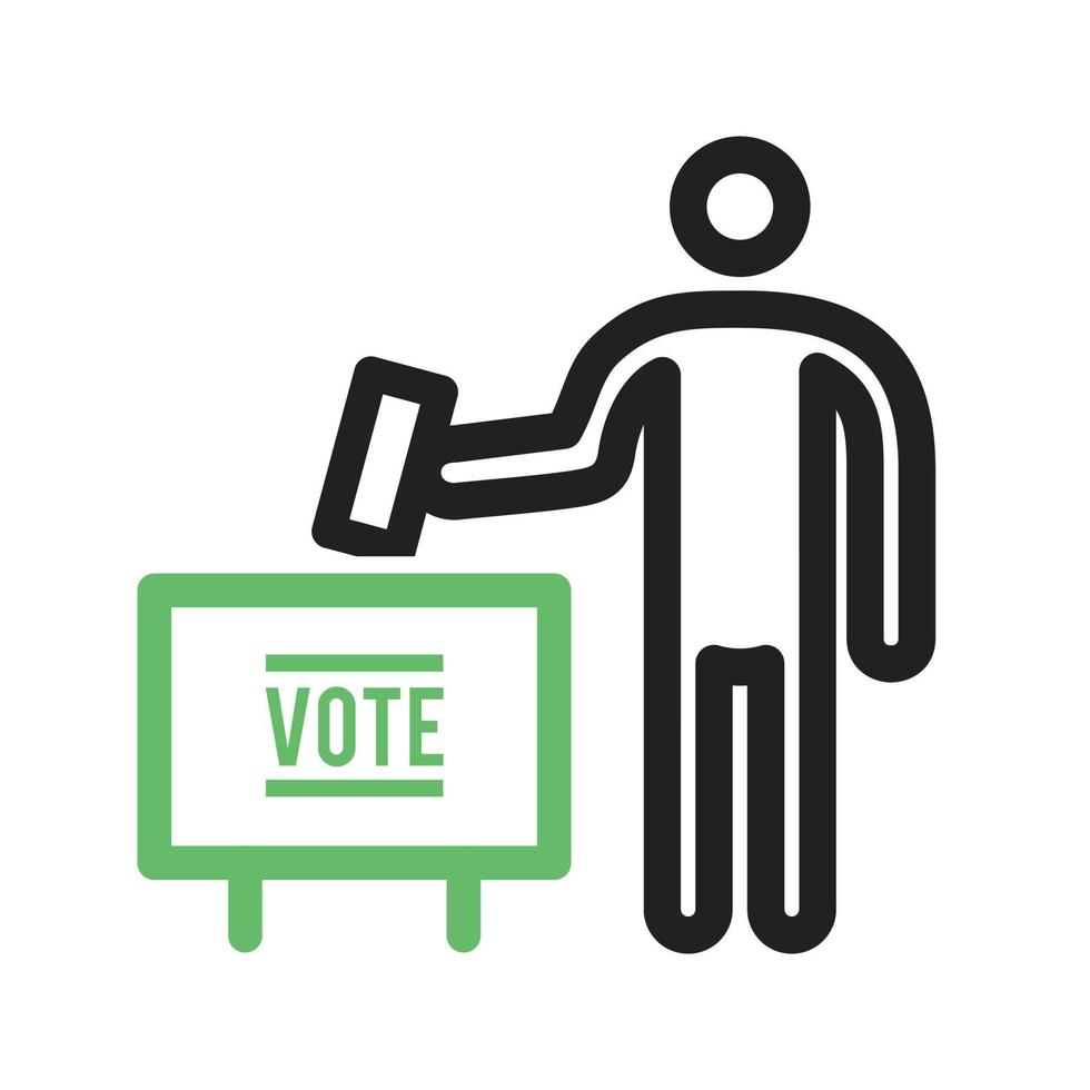 línea de votación icono verde y negro vector