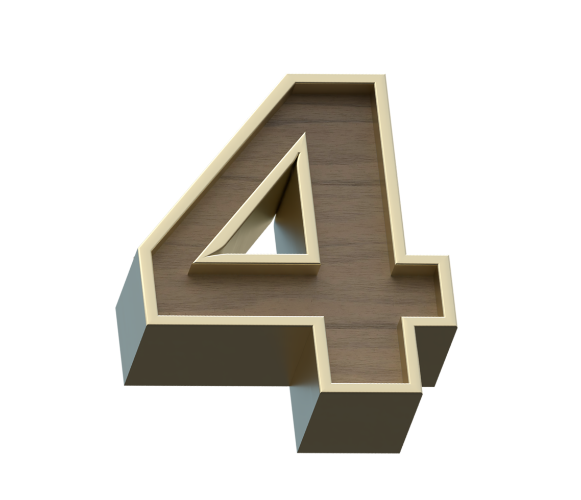 A 3d rendering image of golden mixed with wooden alphabets png