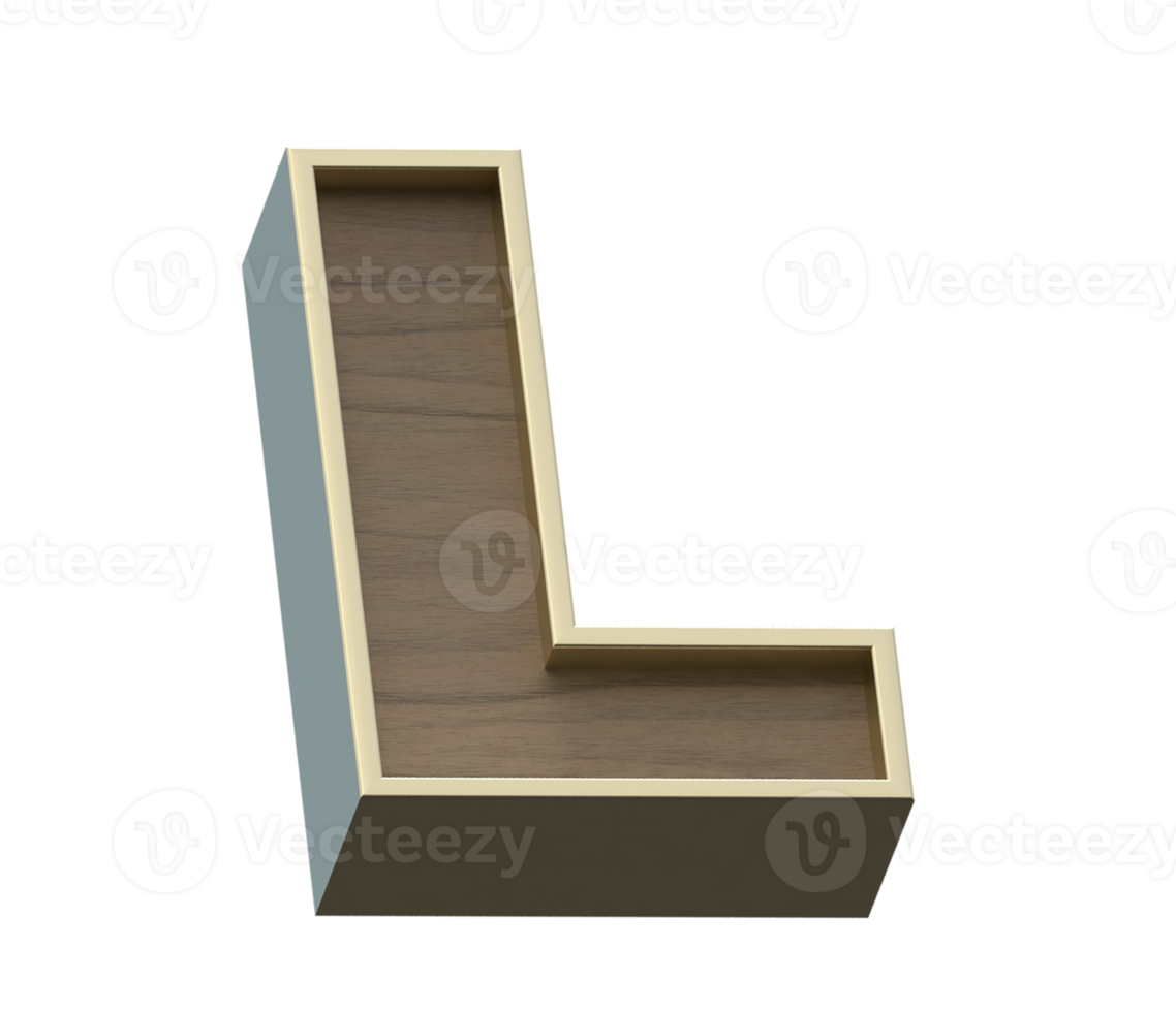 une image de rendu 3d d'or mélangé avec des alphabets en bois png