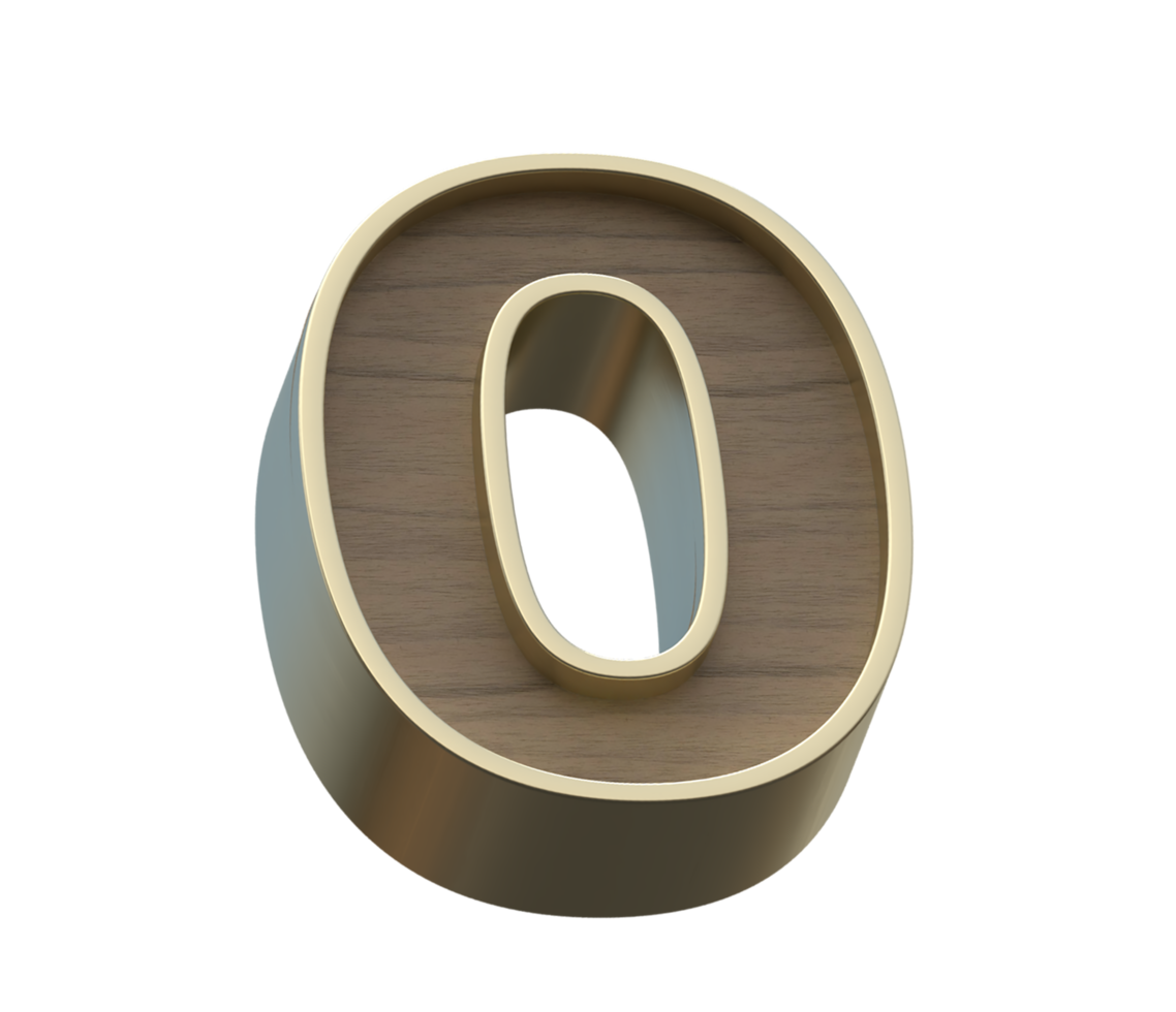 A 3d rendering image of golden mixed with wooden alphabets png