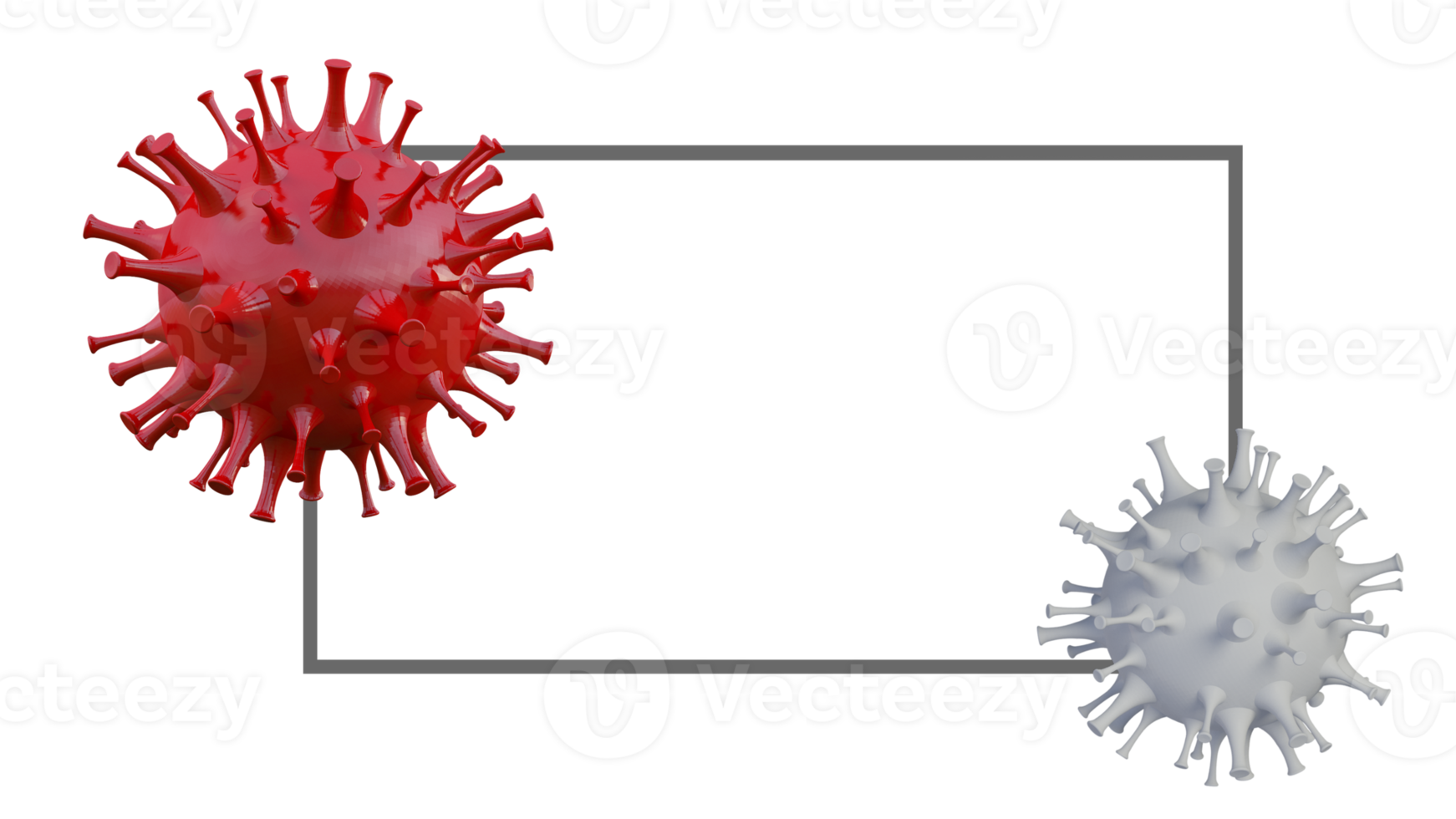 3d rendering image of covid19 virus model and frame for text 9693311 PNG