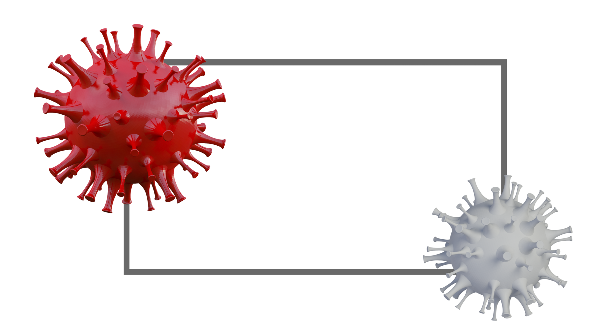 3d rendering image of covid19 virus model and frame for text 9693311 PNG