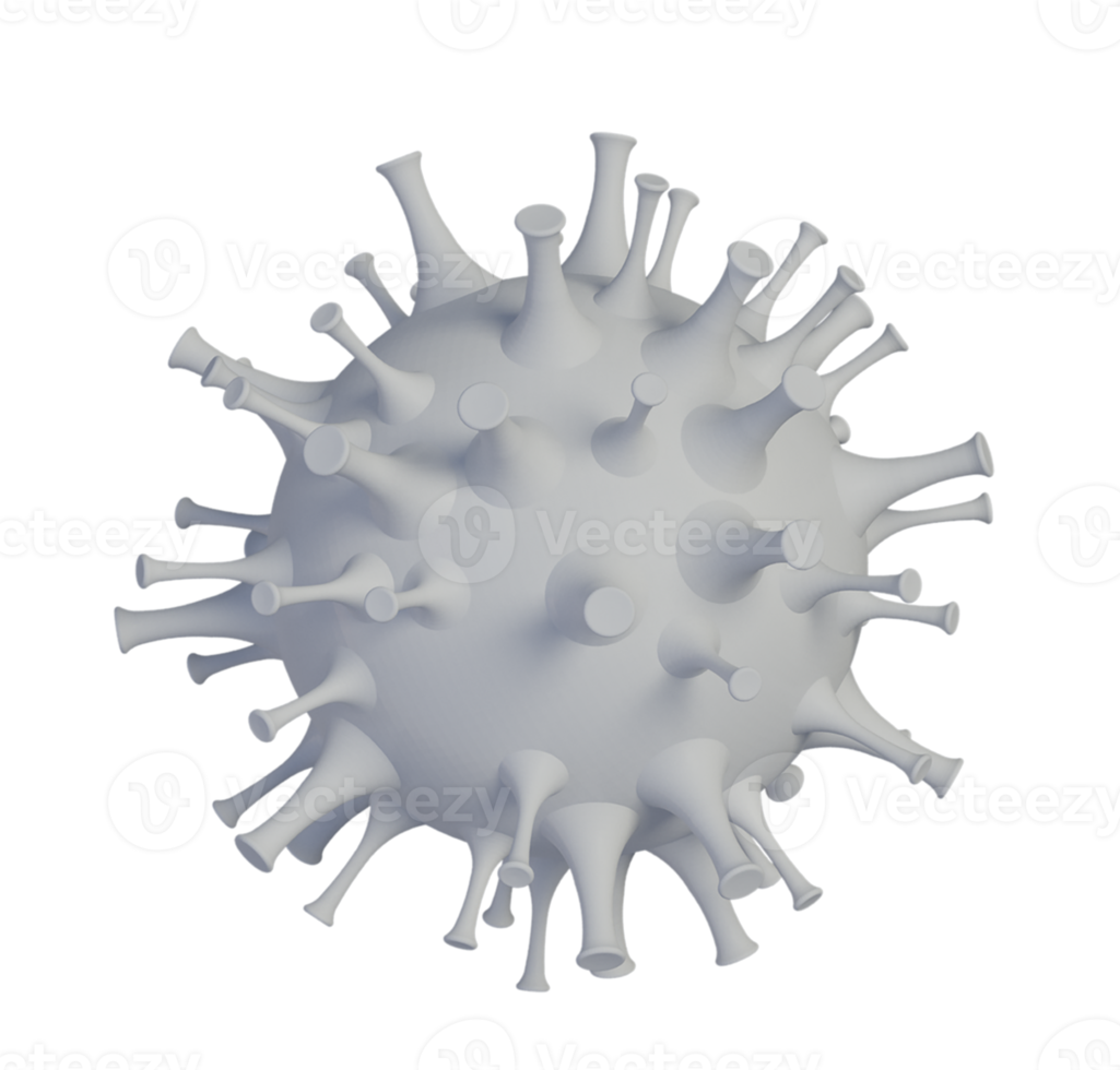 Immagine di rendering 3d del modello del virus covid-19 png