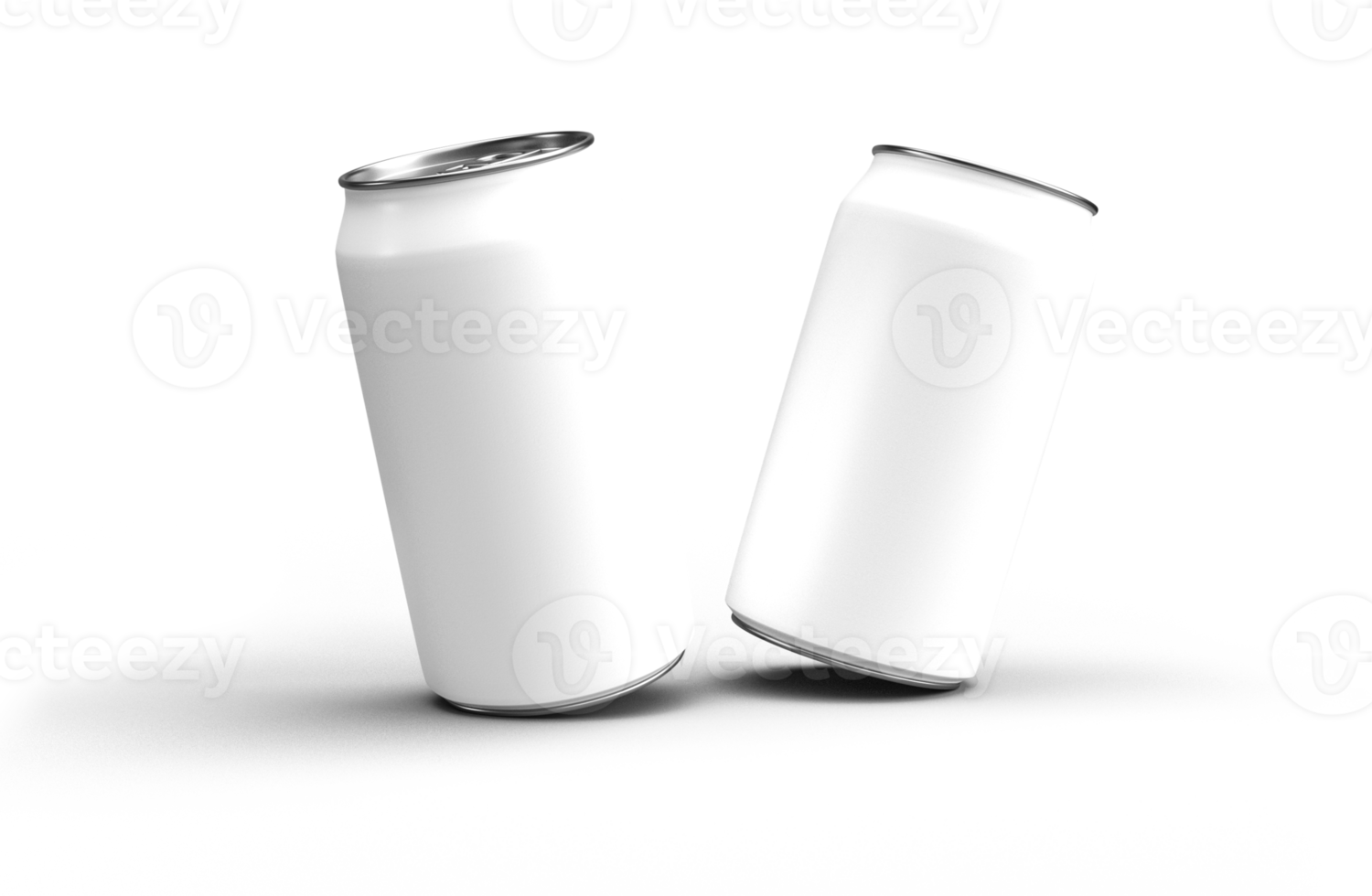 3d rendering of 2 white can on trasparent background png