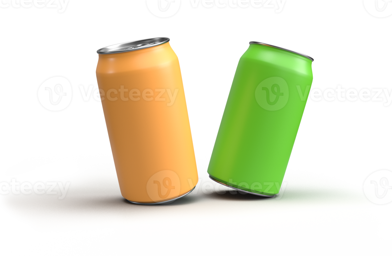 A 3d rendering of 2 cans on transparent background png