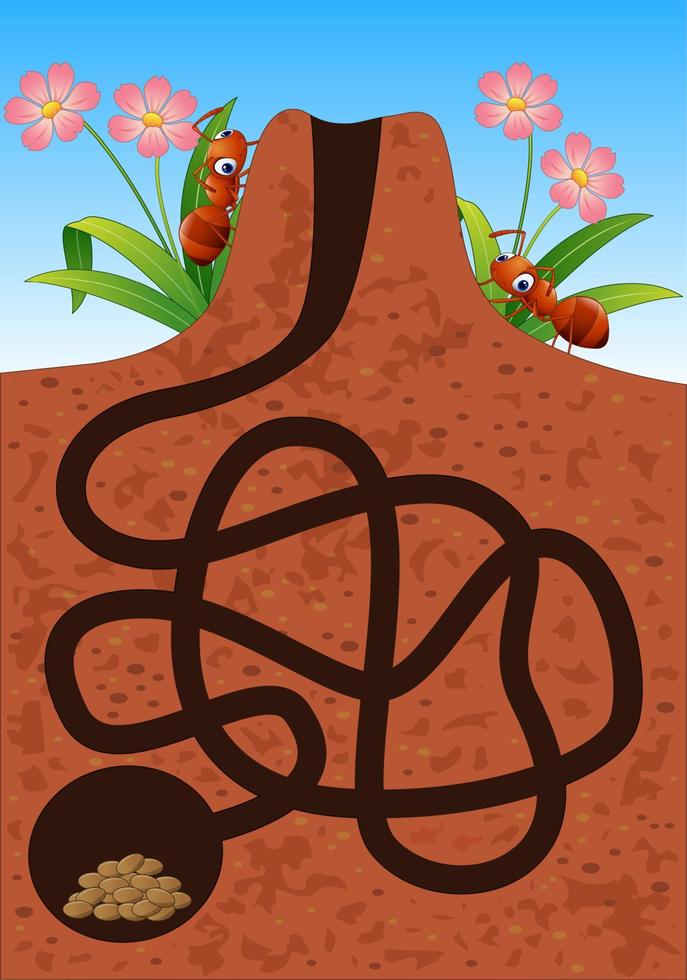 Help the ants to find home under the ground vector