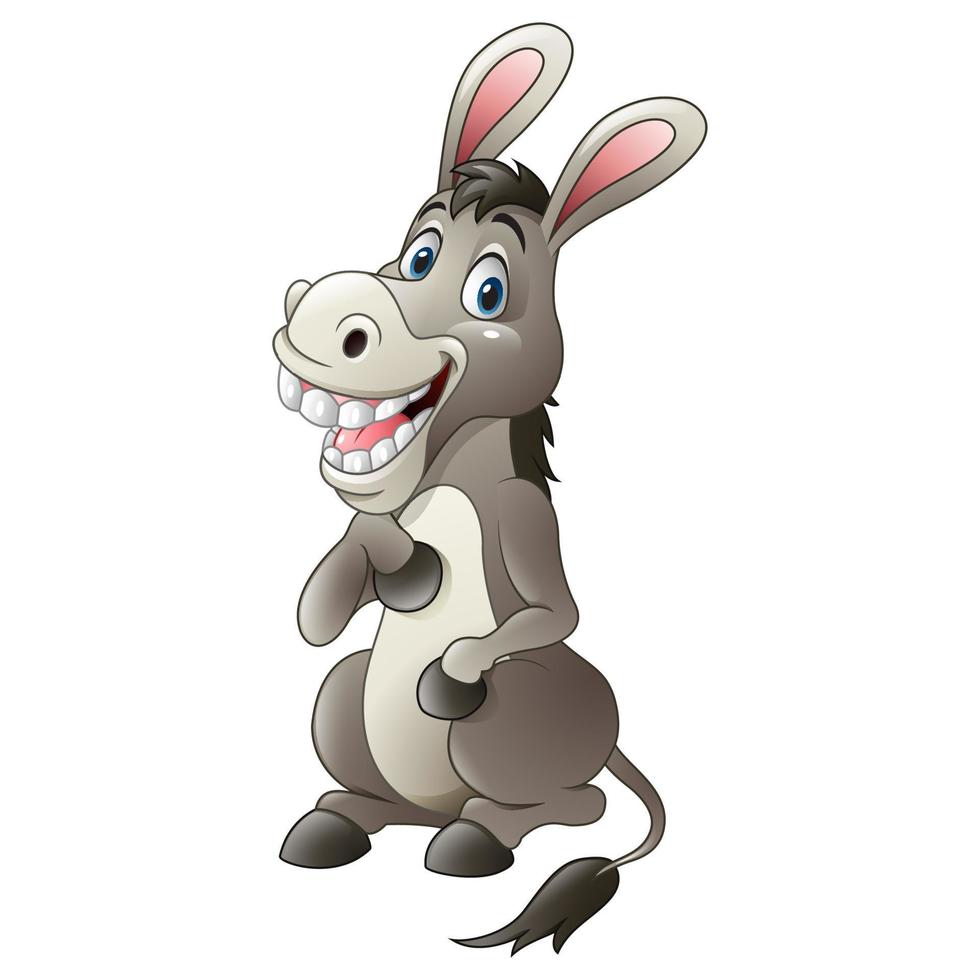 burro divertido de dibujos animados sentado vector