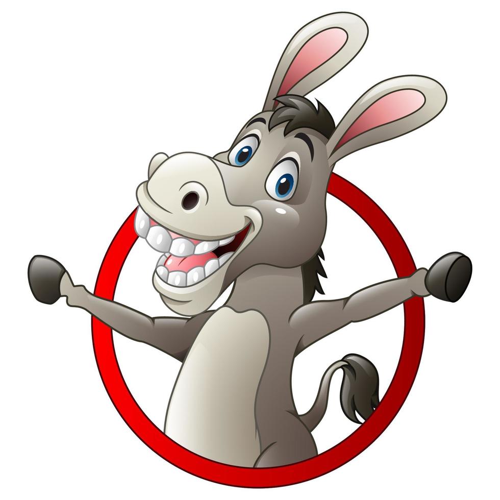 Cartoon funny donkey vector