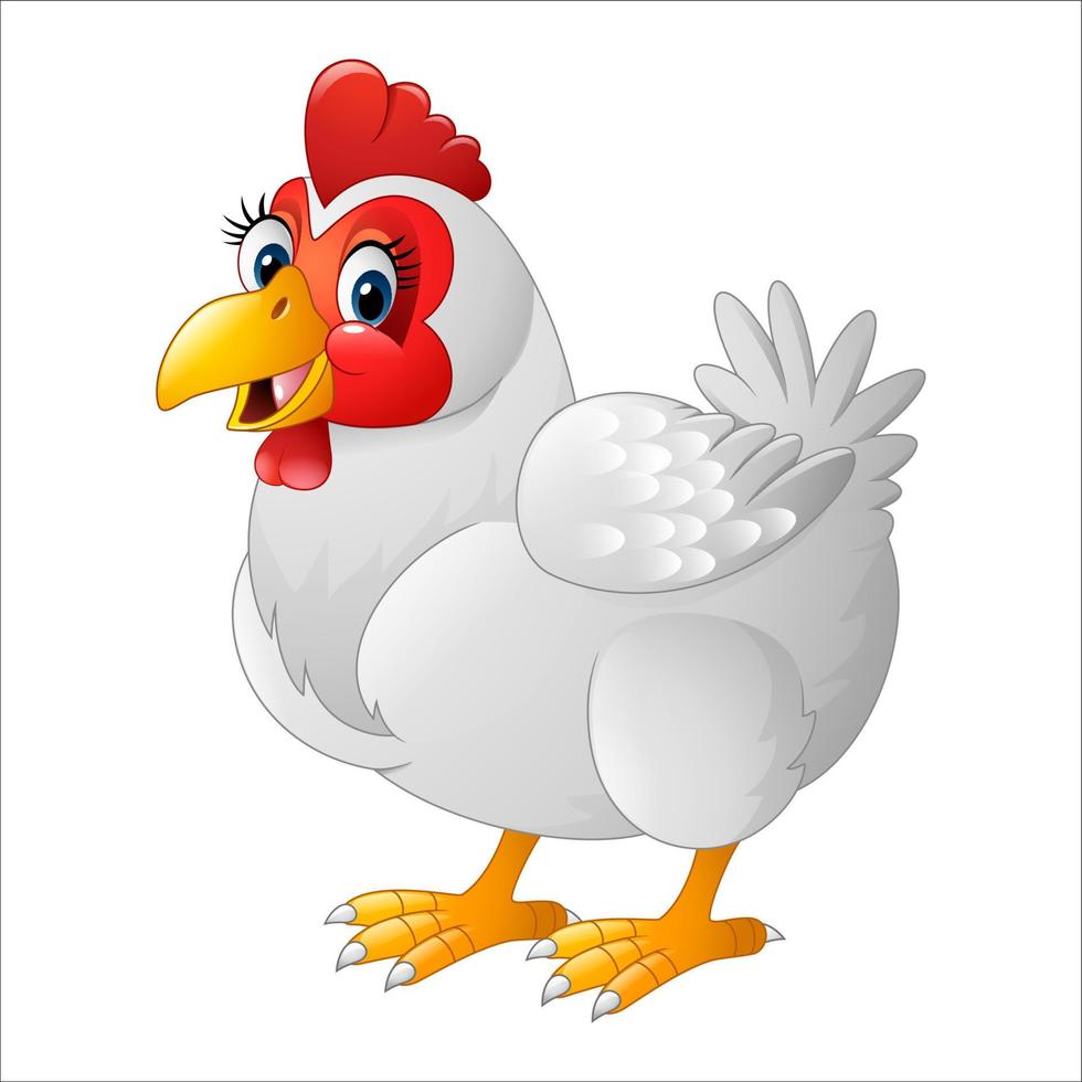 Cute hen cartoon vector