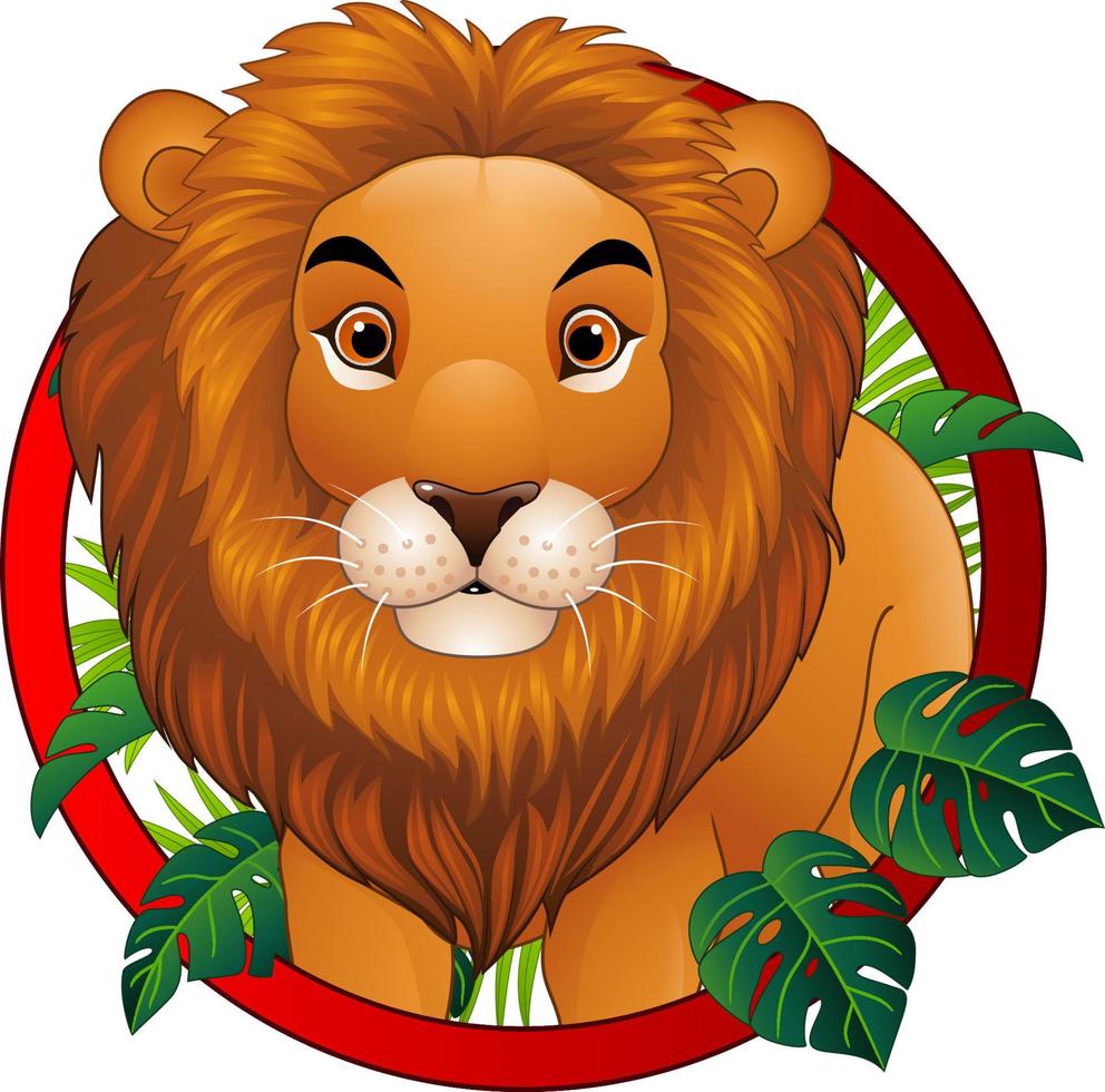 Cartoon lion mascot vector