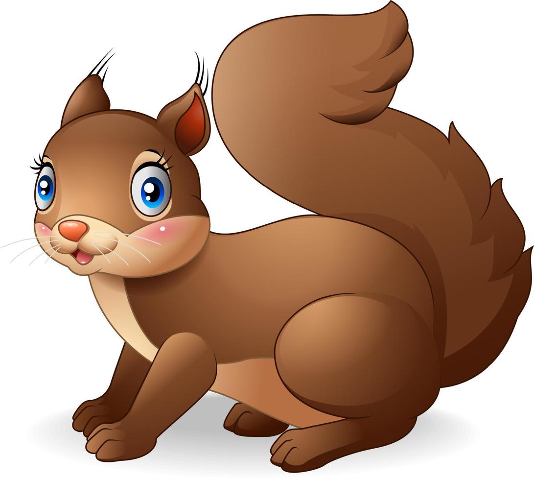 Cartoon cute squirrel posing vector