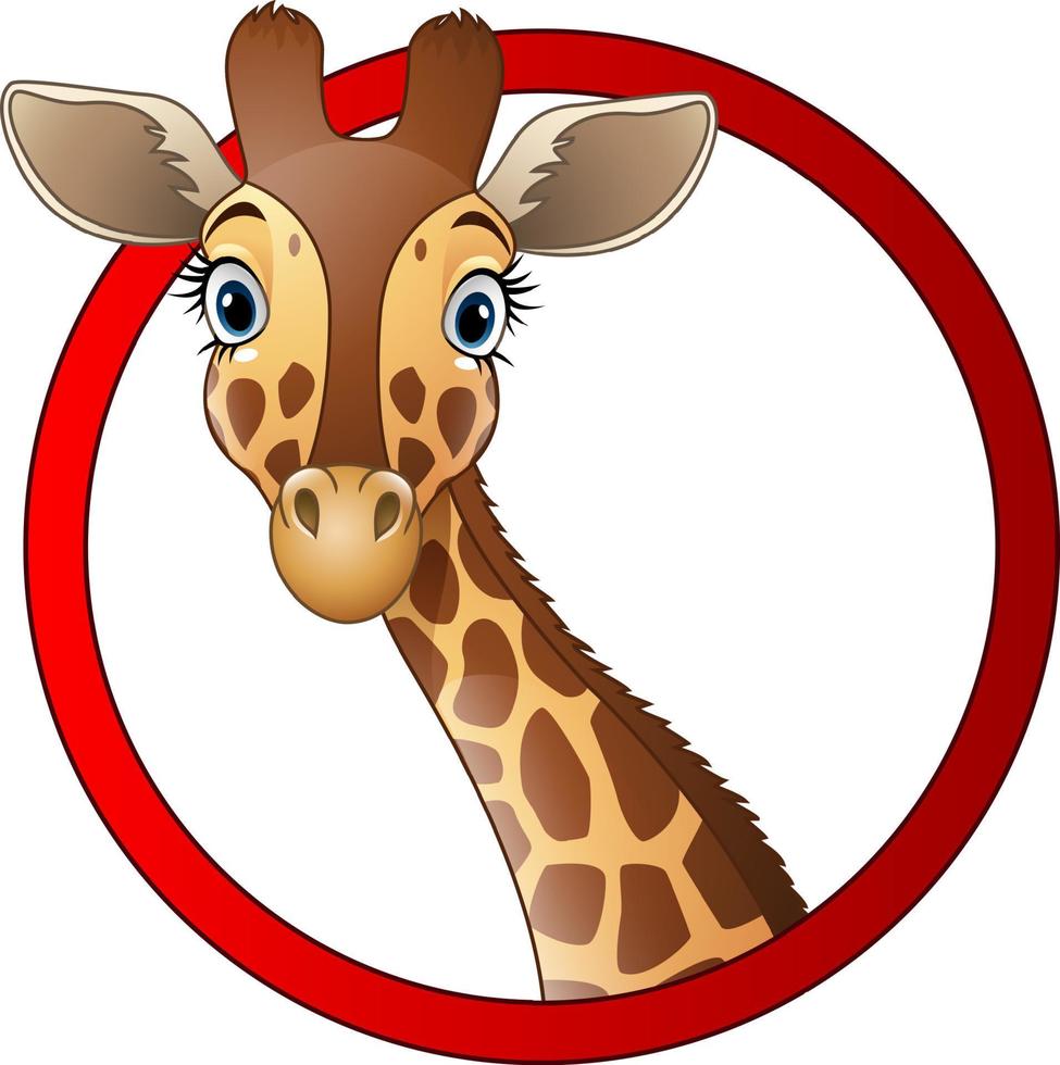 Cartoon giraffe head mascot vector