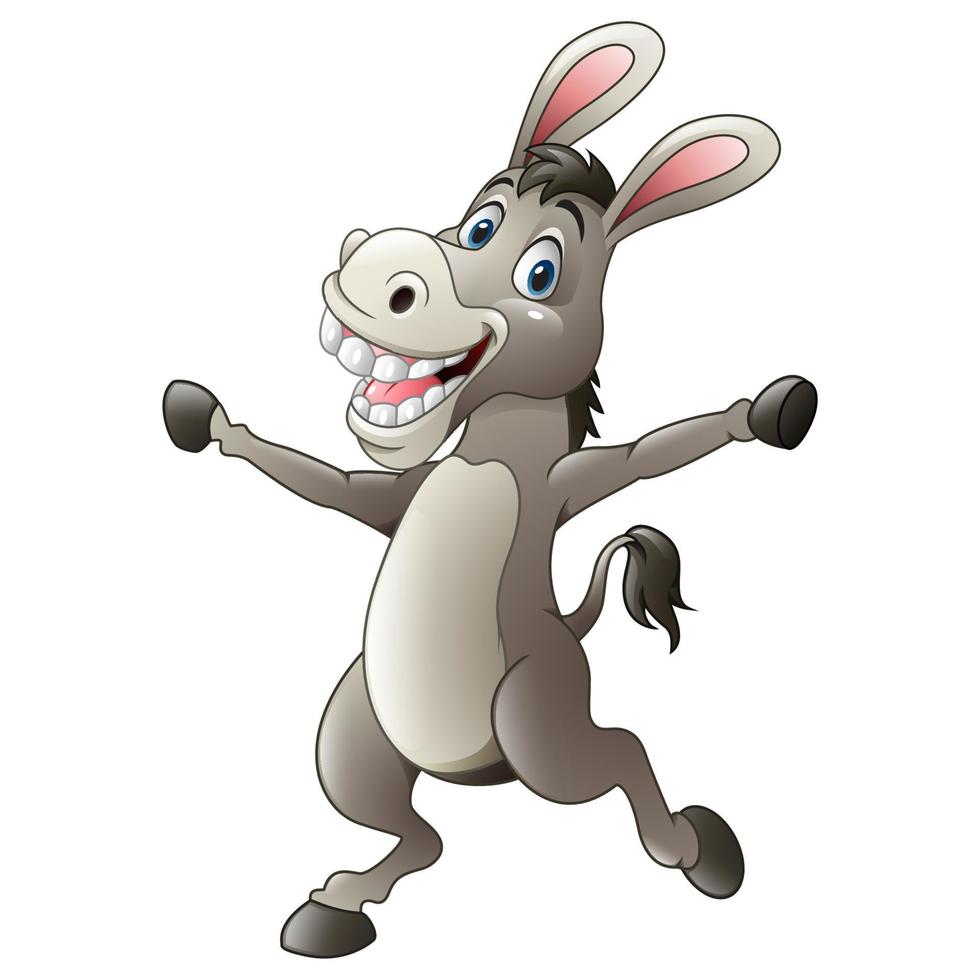 Cartoon funny donkey vector