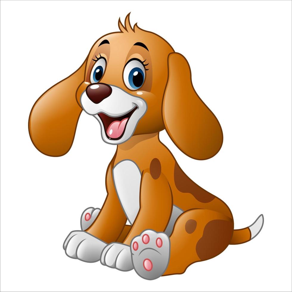 Cute little dog cartoon vector