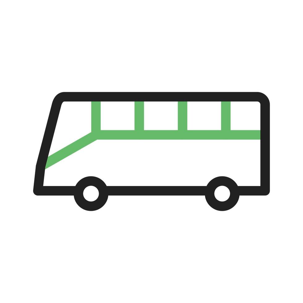 línea de autobús icono verde y negro vector