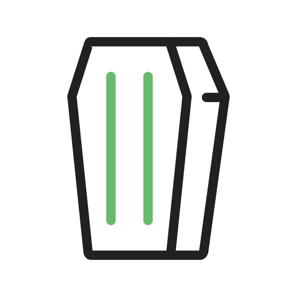 Coffin Line Green and Black Icon vector