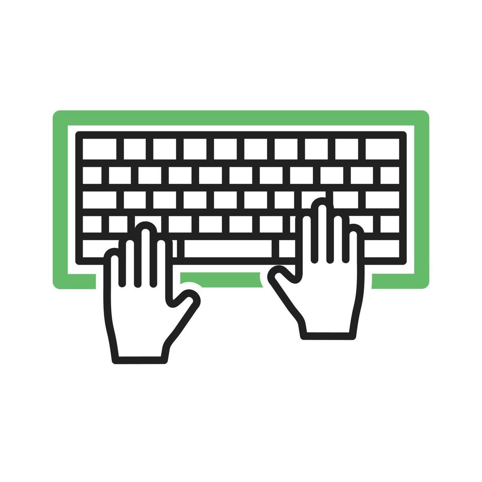Using Keyboard Line Green and Black Icon vector