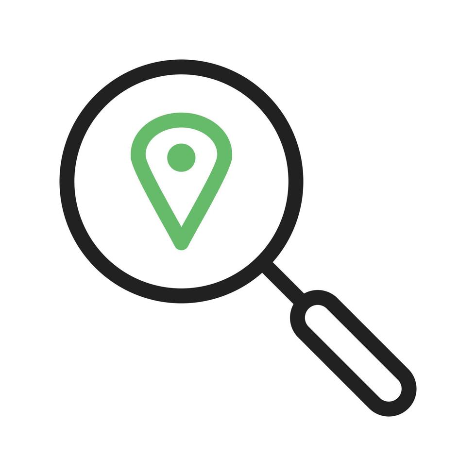 Search Location Line Green and Black Icon vector