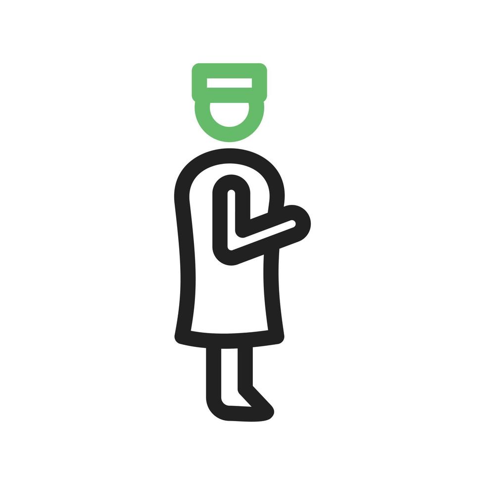 Qiyam Line Green and Black Icon vector