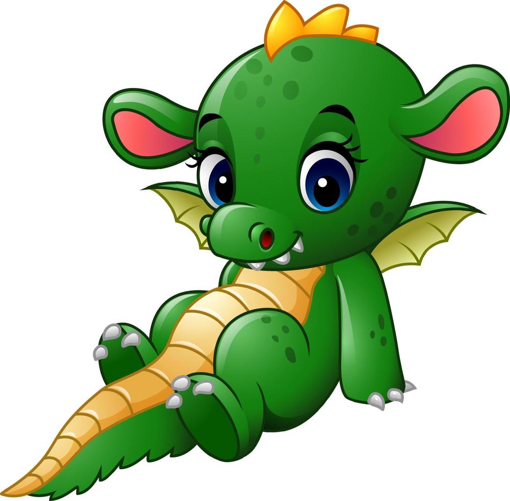 Cute baby dragon vector