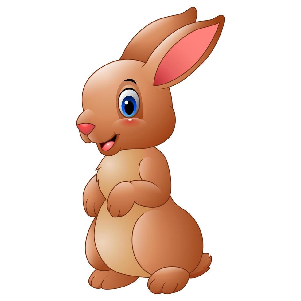 Cartoon brown rabbit vector