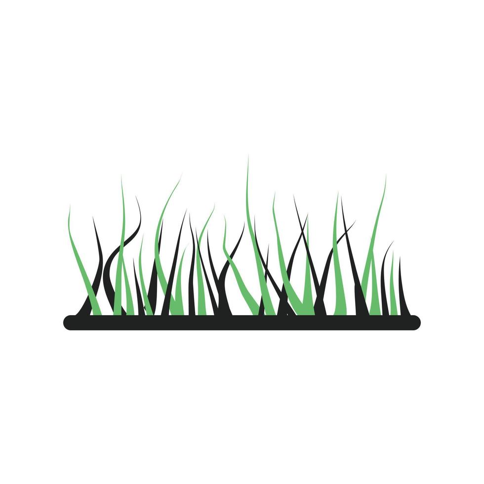 Grass Line Green and Black Icon vector