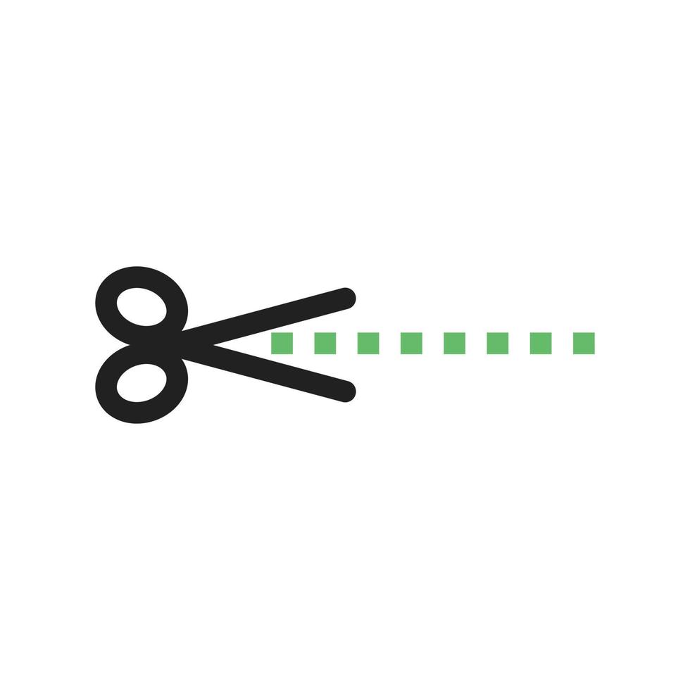 Cut Line Green and Black Icon vector