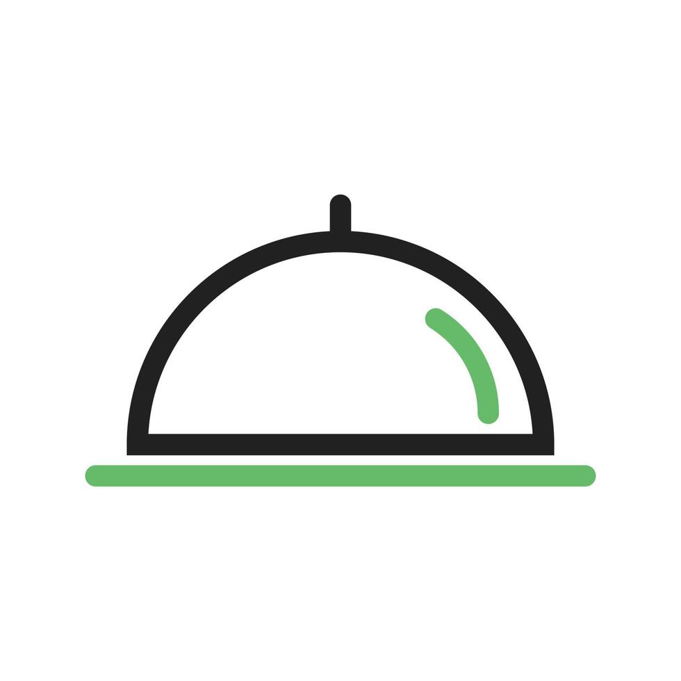 línea de comida cubierta icono verde y negro vector