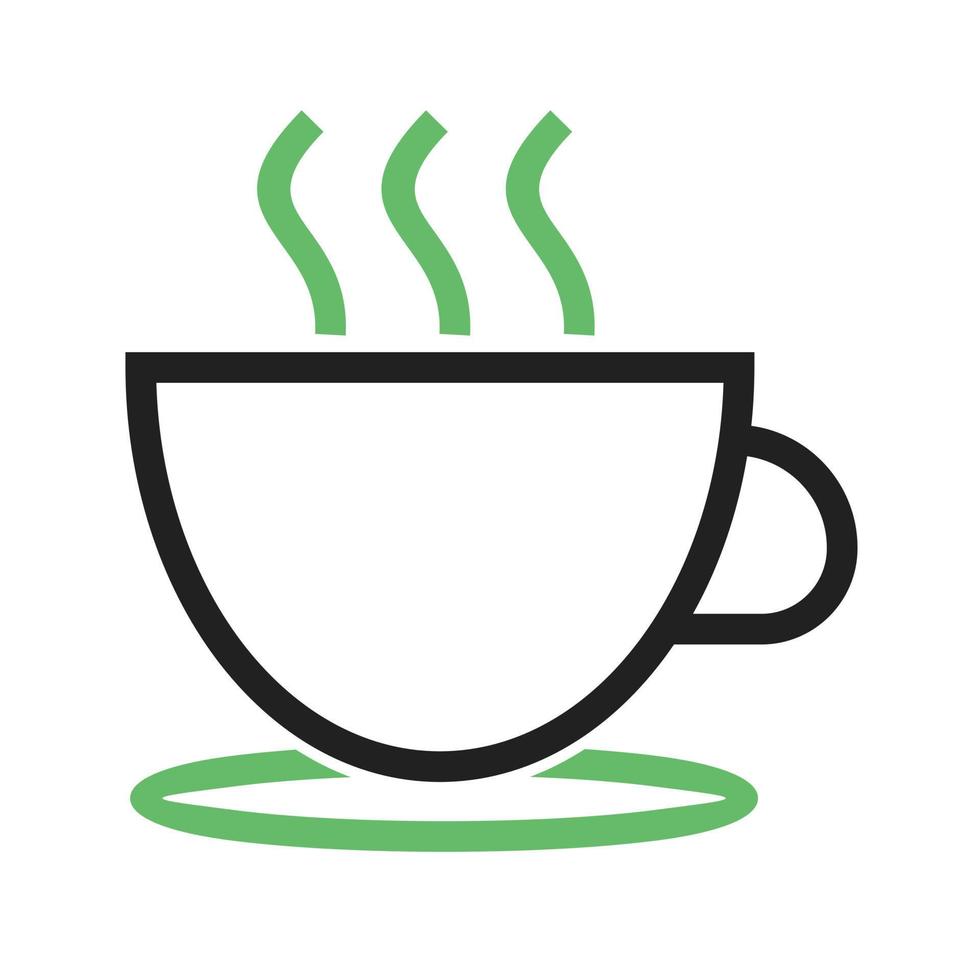 línea de té caliente icono verde y negro vector