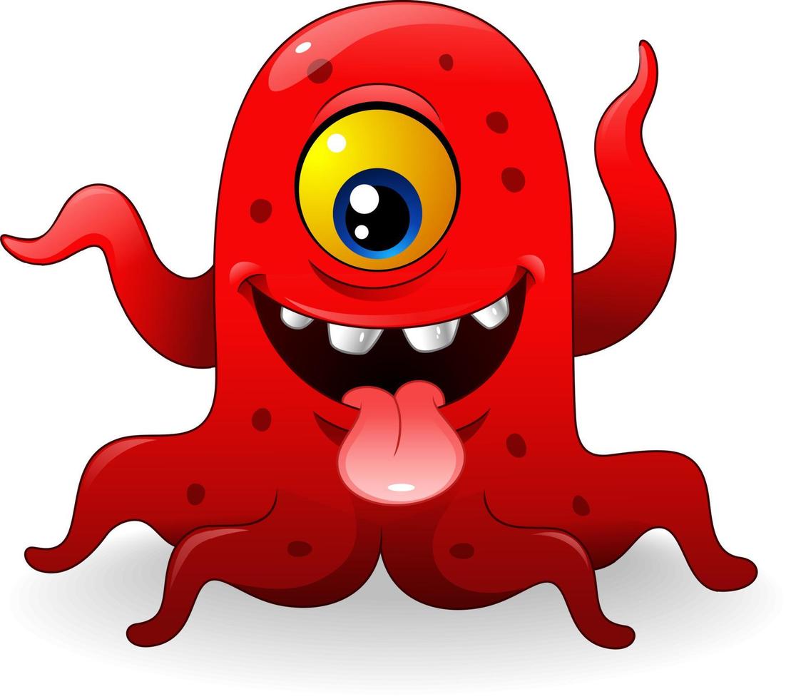 Cartoon funny red monster vector