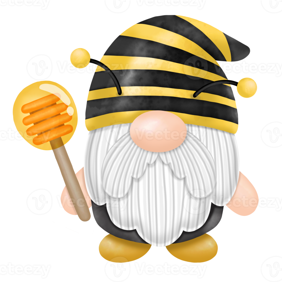 gnomos miel abeja acuarela clipart png