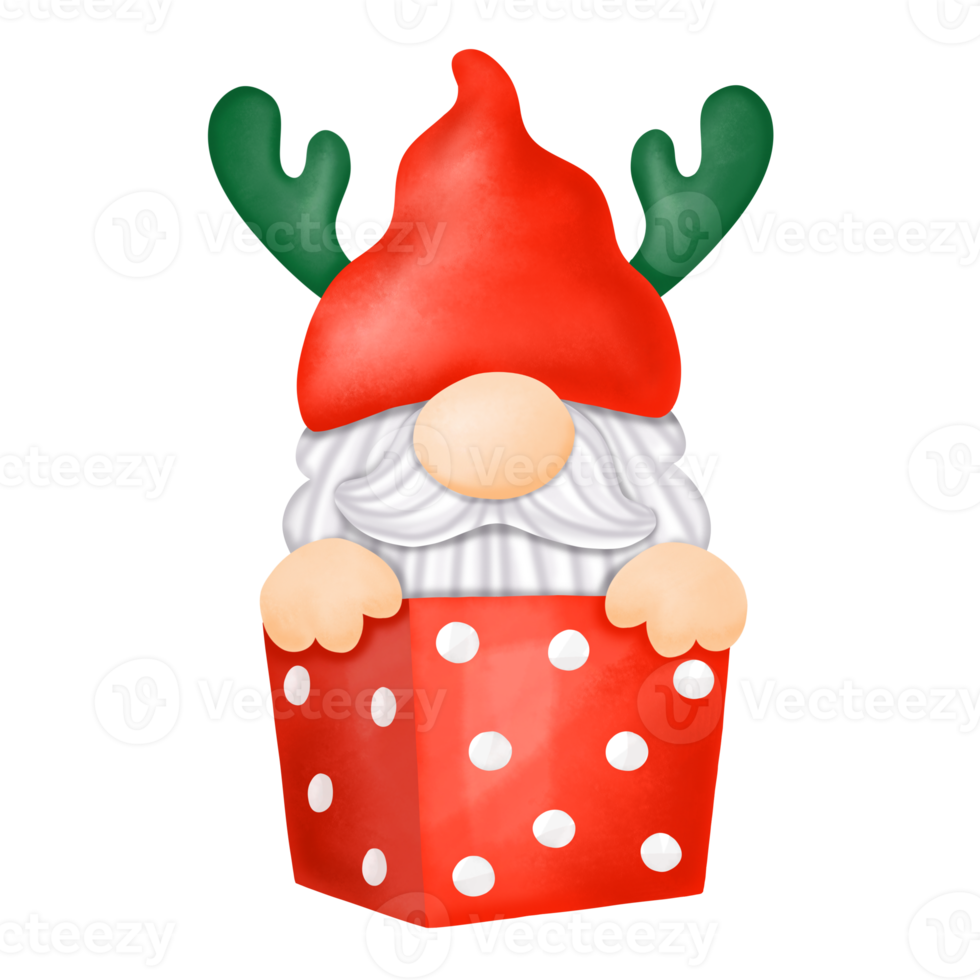 Gnomes Christmas Watercolor Clipart, Merry Christmas Gnomes png