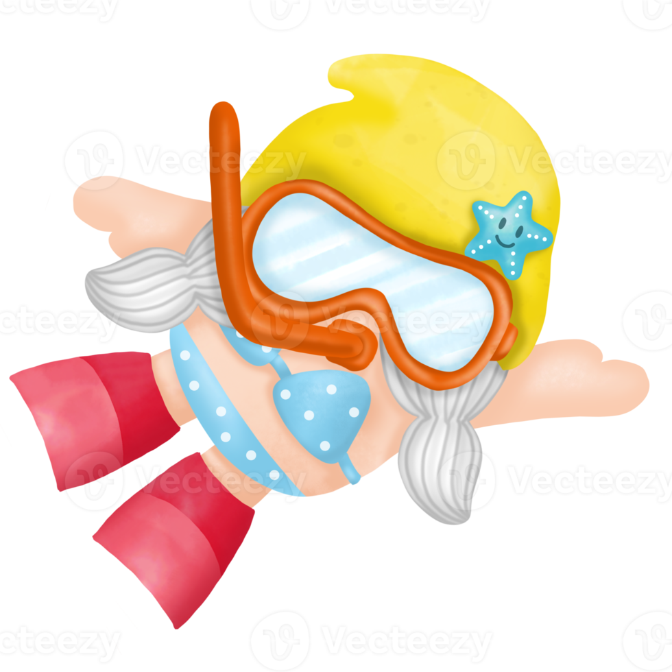 gnomos buceo acuarela clipart png