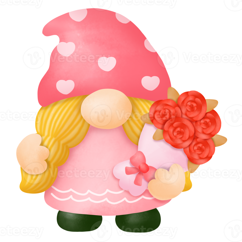 clipart di San Valentino gnomi dell'acquerello, pittura digitale png