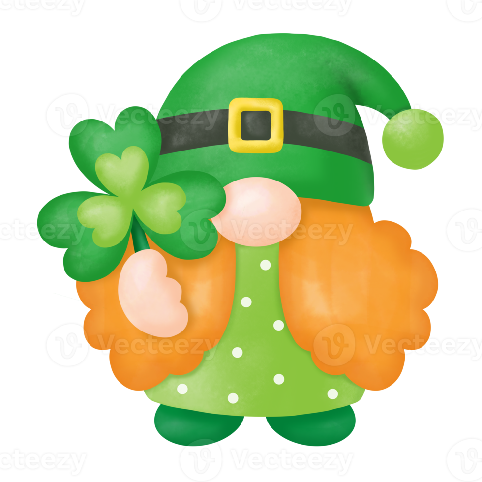 akvarell st. Patrick's Day gnomes clipart, digital målning png