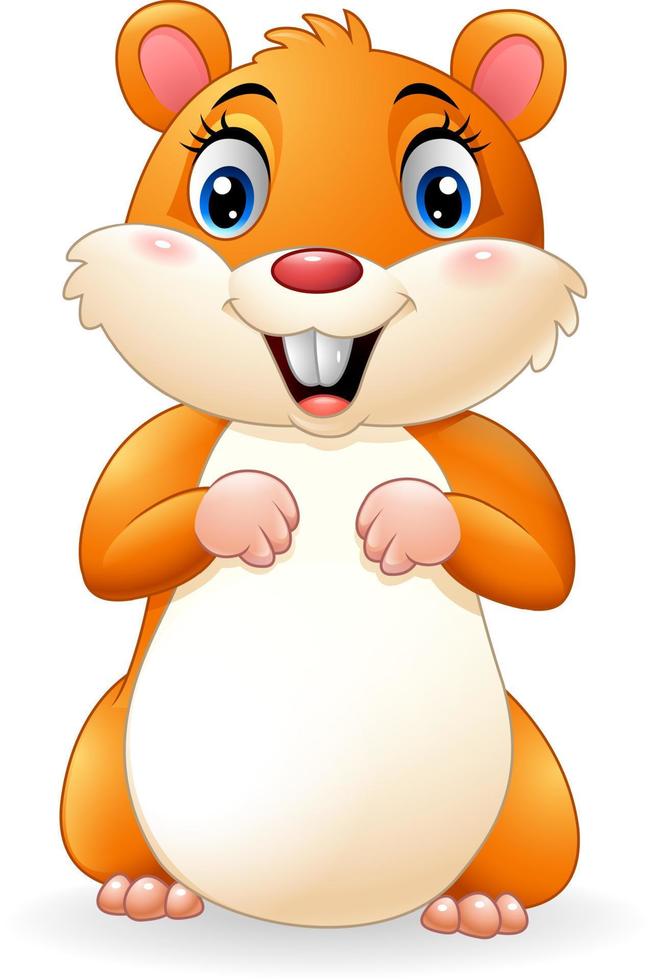 Cartoon smiling hamster vector