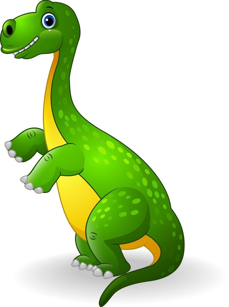 Cartoon green dinosaur vector