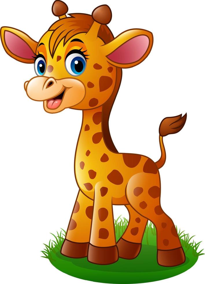 Cartoon baby giraffe vector