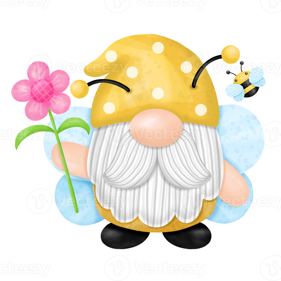 Gnomes Honey Bee watercolor Clipart png