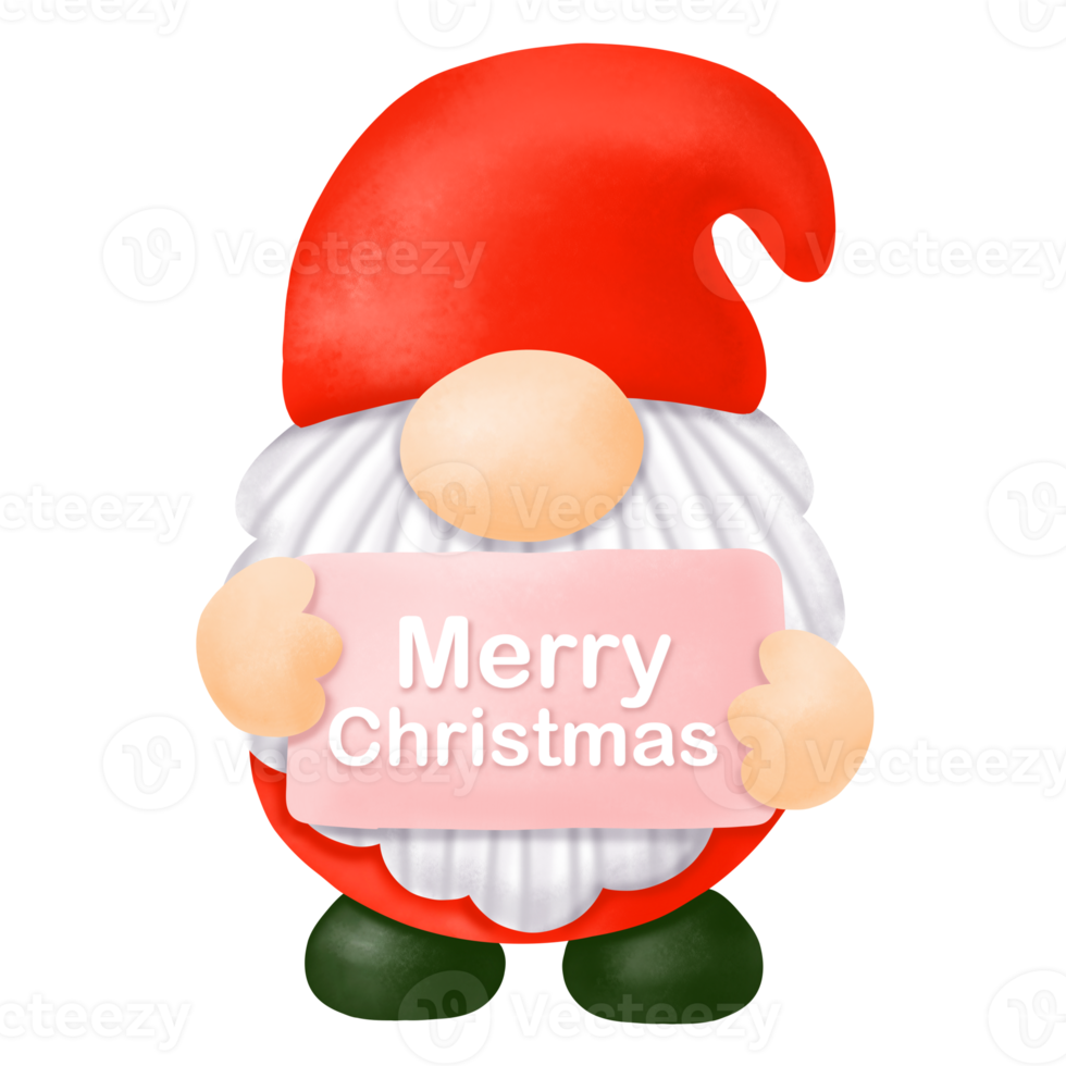 Gnomes Christmas Watercolor Clipart, Merry Christmas Gnomes png