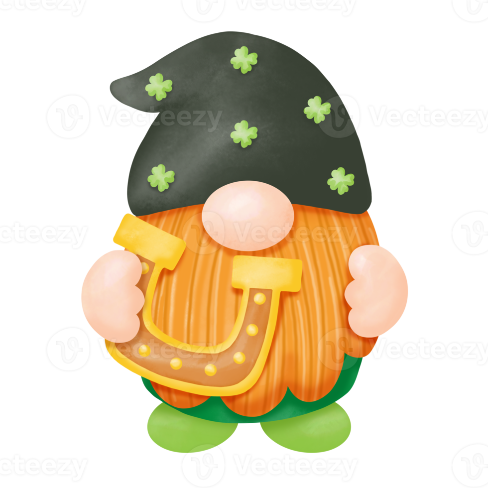 aquarell st. Patricks Day Gnome Clipart, digitale Malerei png