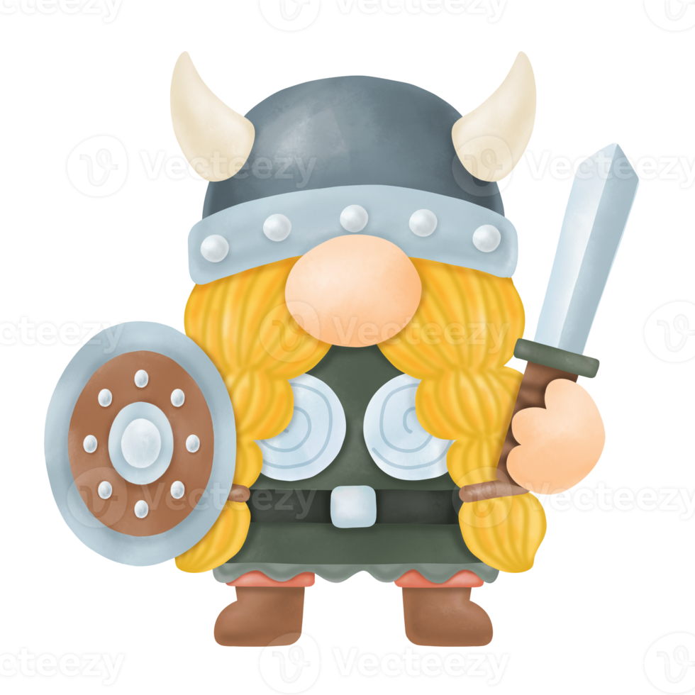 Gnome Wikinger Aquarell Cliparts png