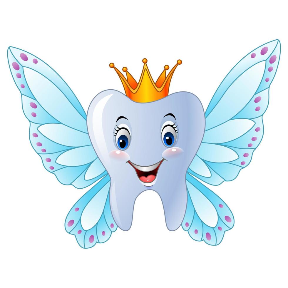 Cartoon smiling tooth fairy vector